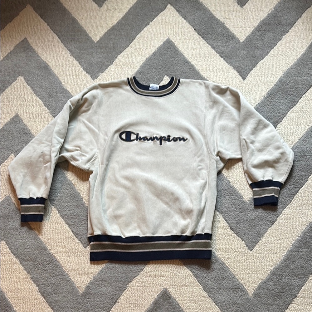 Men’s Vintage Champion Crewneck with Embroidered Logo